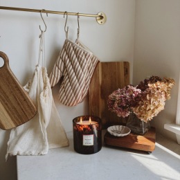 cooking essentials and a candle