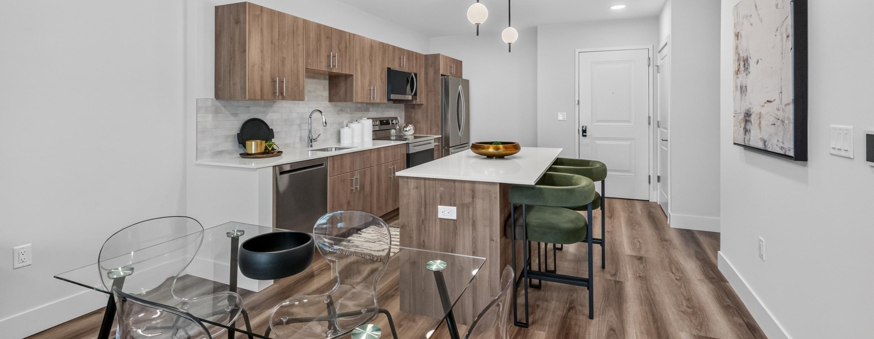 Apartment living and dining space