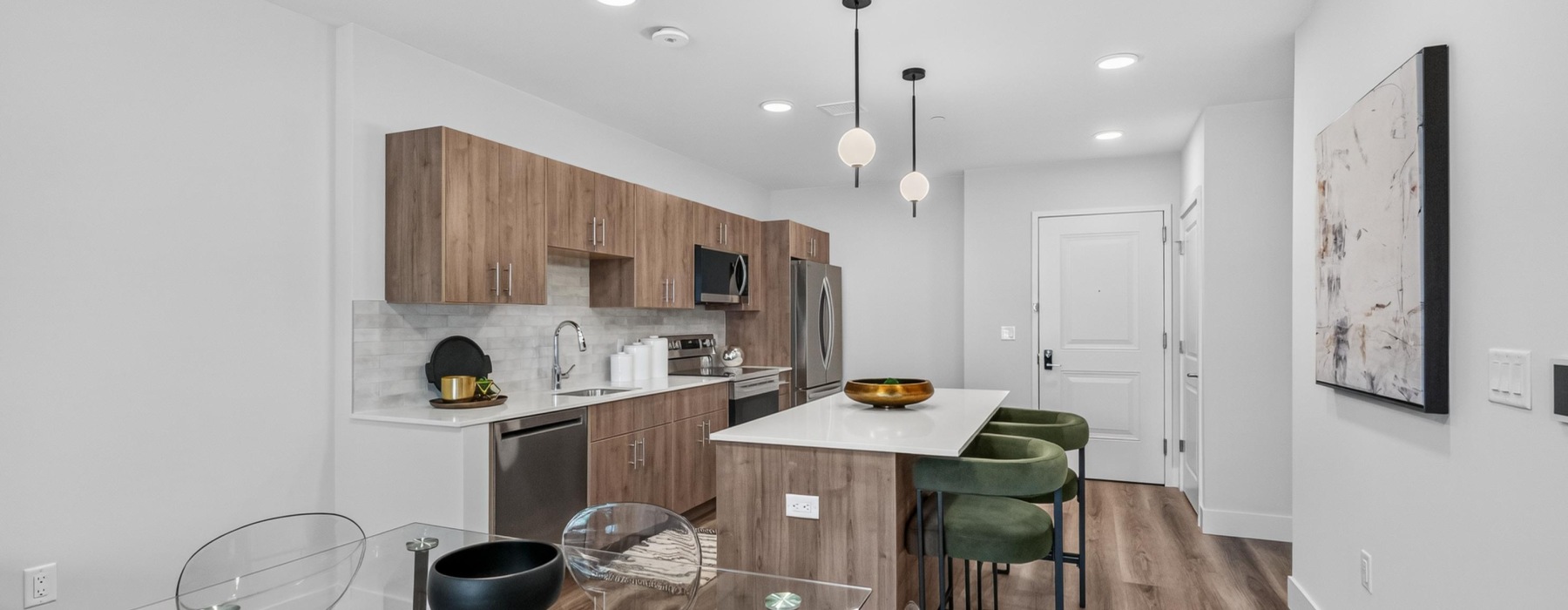 Apartment living and dining space